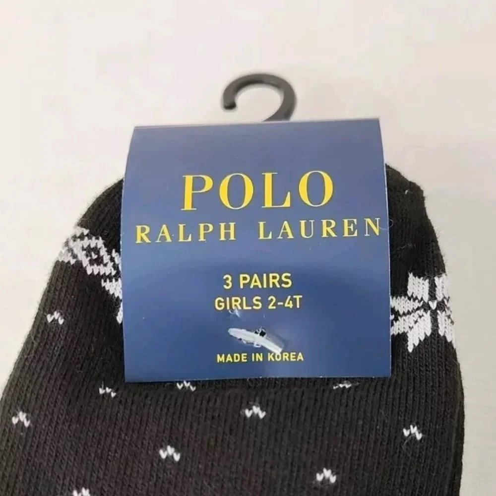 Polo Ralph Lauren Girls Fair Isle Snowflake Crew Socks 3-Pk